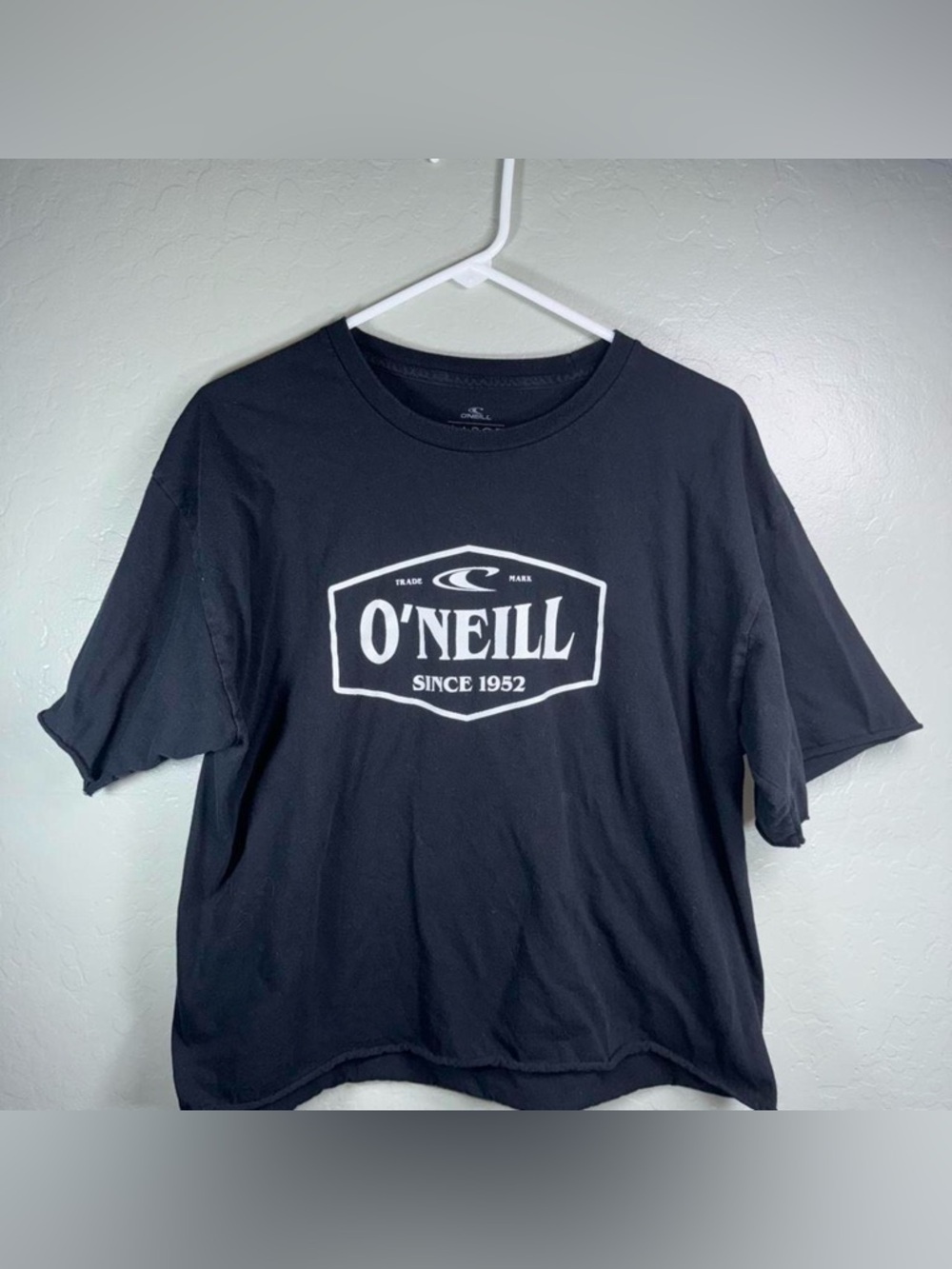 O’Neill Black Graphic Cropped Tee Surf Skate Y2K